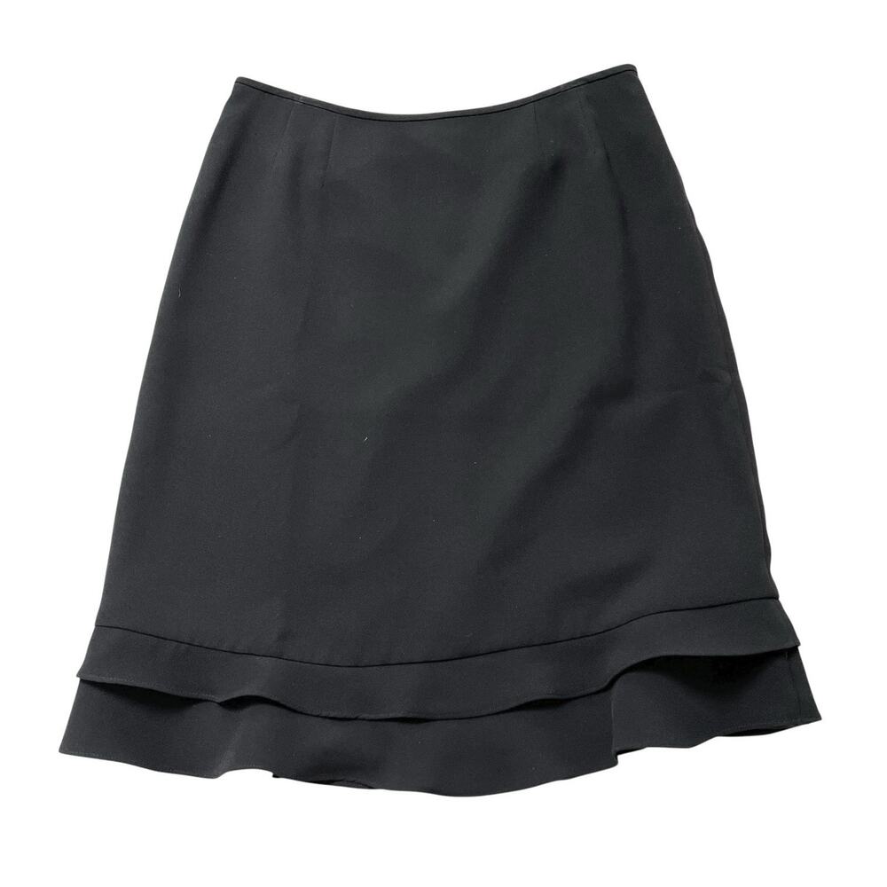 Kasper Skirt Suit Set Size 12 Pink Jacket Blazer Black Skirt Ruffle Hem Classic - Picture 10 of 15